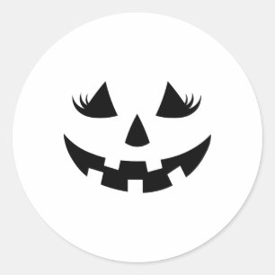Adesivo Jack O Lanterna Face Pumpkin Eyelashes Halloween W
