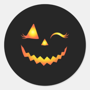 Adesivo Jack O Lanterna Face Pumpkin Eyelashes Hallowen Co