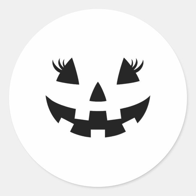 Adesivo Jack O Lanterna Face Pumpkin Eyelashes Hallowen Co (Frente)