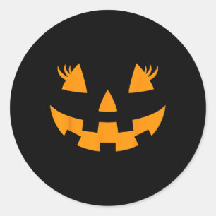 Adesivo Jack O Lanterna Face Pumpkin Eyelashes Hallowen Co