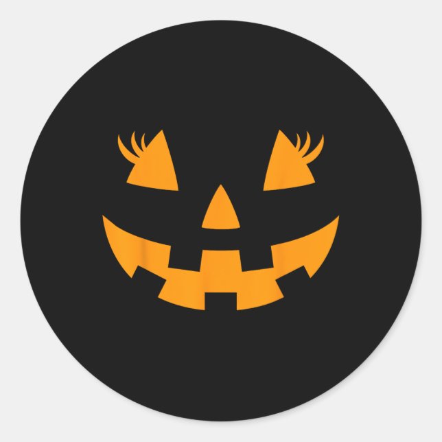 Adesivo Jack O Lanterna Face Pumpkin Eyelashes Hallowen Co (Frente)