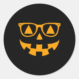 Adesivo Jack O Lanterna Rosto Óculos escuros Halloween P