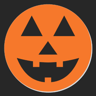 Adesivo Jack-o-Lanterna Sorrindo Rosto Laranja