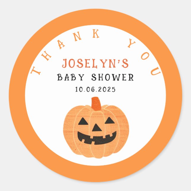 Adesivo Jack o'lantern com Star Pattern Orange Halloween (Frente)
