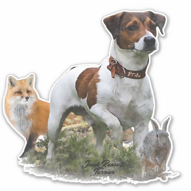 Adesivo Jack Russell Terrier, Arte (Frente)