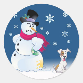 Adesivo Jack Russell Terrier e Snowman Sticker