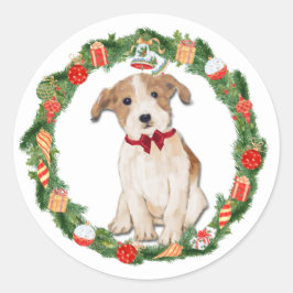 Adesivo Jack Russell Terrier Enfeites de natal Wreath
