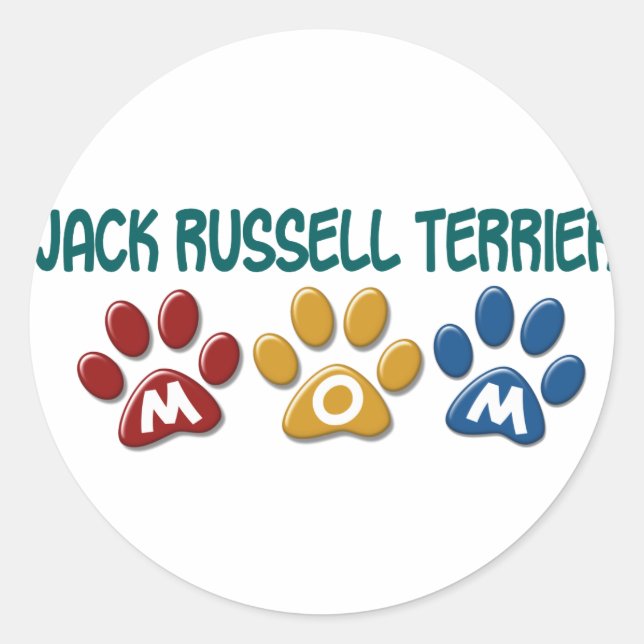 Adesivo JACK RUSSELL TERRIER Mamãe Paw Print 1 (Frente)