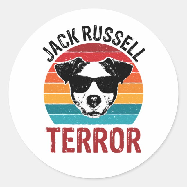Adesivo Jack Russell Terror Terrier Funny Dog Sunglass (Frente)