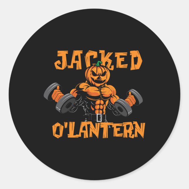 Adesivo Jacked O'lantern Halloween Gym Workout Elevando Pu (Frente)