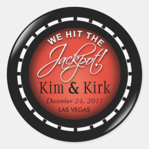 Adesivo Jackpot! Las Vegas Newlyweds Casino Chip