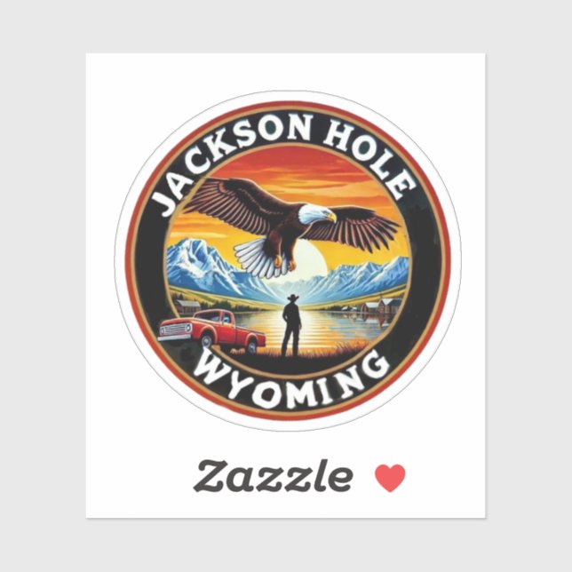 Adesivo Jackson Hole, Wyoming EUA (Folha)