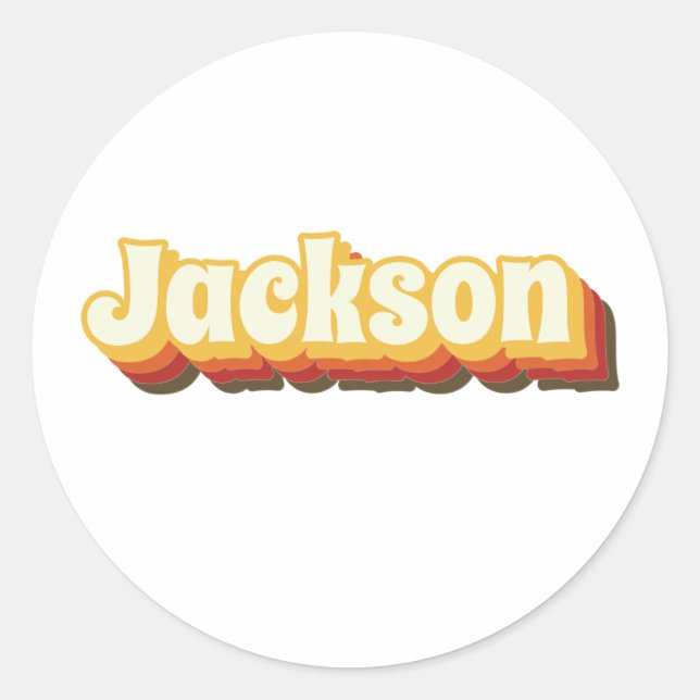 Adesivo Jackson Retro Vintage Text (Frente)
