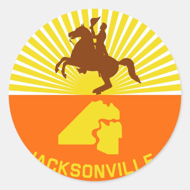 Adesivo Jacksonville, Flórida, bandeira dos Estados Unidos (Frente)