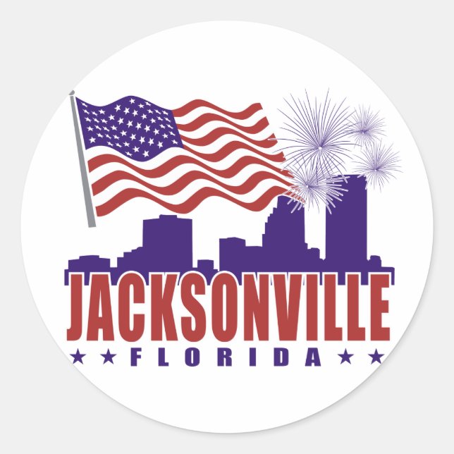 Adesivo Jacksonville Florida Patriotic Sticker (Frente)
