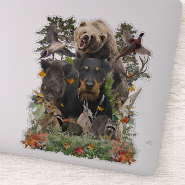 Adesivo Jagdterrier, Caça alemã Terrier (Detalhe)