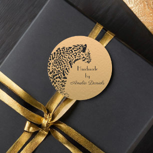 Adesivo Jaguar preto e Dourado feito à mão por