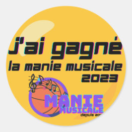 Adesivo J'ai gagné la Manie Musicale 2023