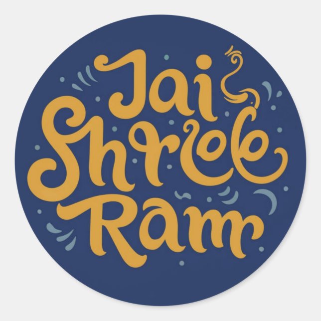 Adesivo Jai Shree Ram Inspirational Sticker - Divino do Ca (Frente)