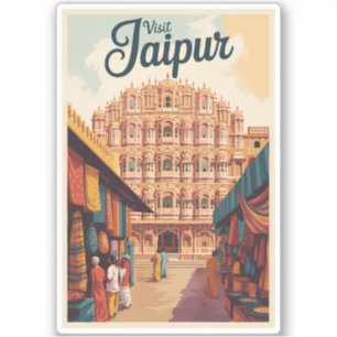 Adesivo Jaipur India Hawa Mahal Ilustração Viagem Art