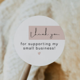 Adesivo JALAINE Modern Blush Pink Obrigado Pequena Empresa