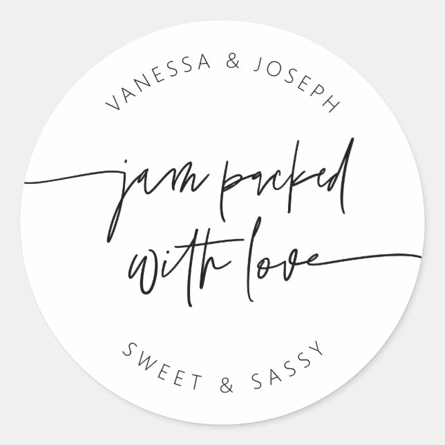 Adesivo Jam Jar Label Wedding Favor Product Sticker G400 (Frente)