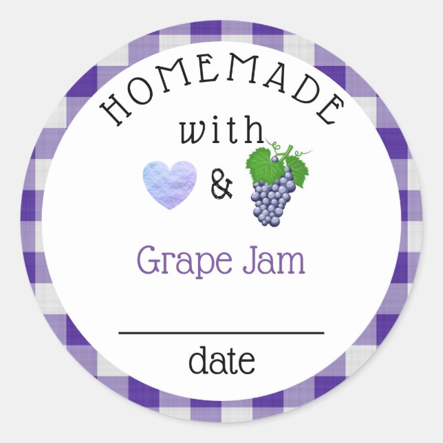 Adesivo Jam Jelly Gingham de Grape Homemade (Frente)