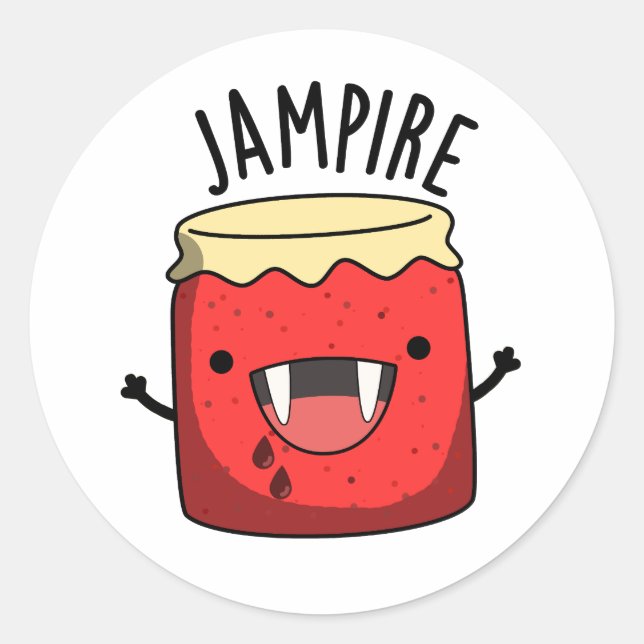 Adesivo Jam Pire Funny Vampire Jam Pun (Frente)