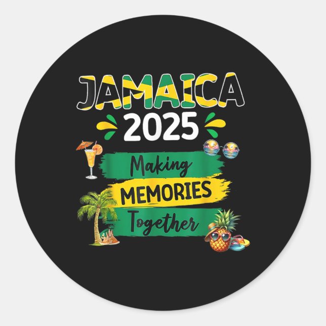 Adesivo Jamaica 2025 Férias Viagem Correspondendo à Famíli (Frente)