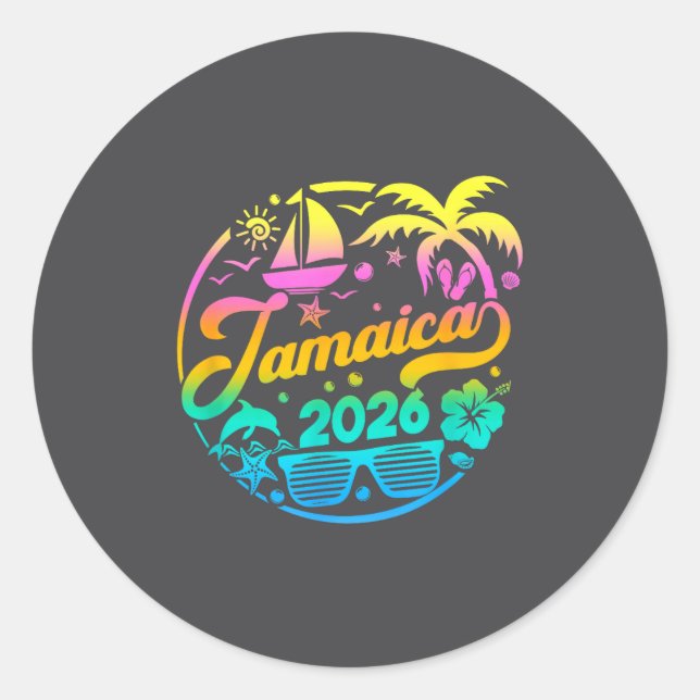 Adesivo Jamaica 2026 Family Vacation Beach Matching Group  (Frente)