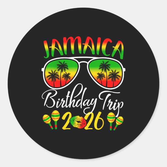 Adesivo Jamaica Birthday Trip Vacation Summer 2026 Outfit  (Frente)