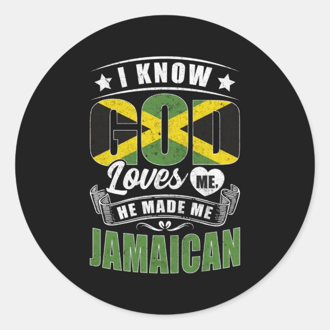Adesivo Jamaica Flag God Love Me Jamaican (Frente)