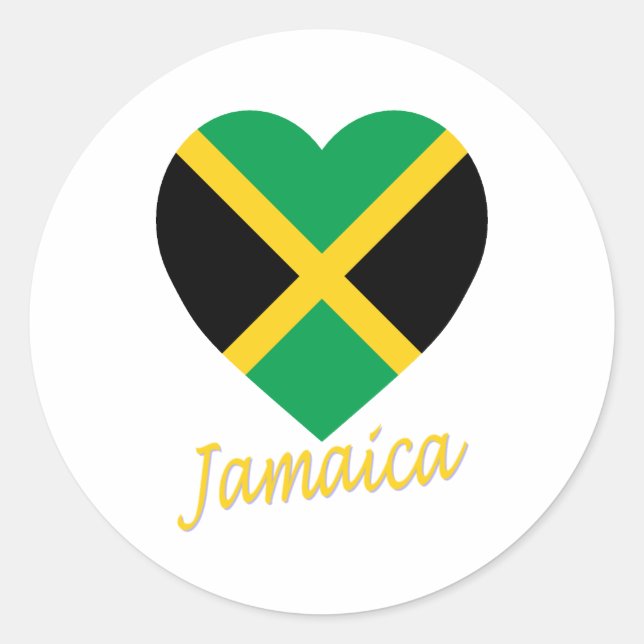 Adesivo Jamaica Flag Heart (Frente)