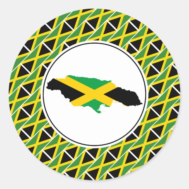 Adesivo JAMAICA FLAG Jamaican Map Na moda Patriótico (Frente)