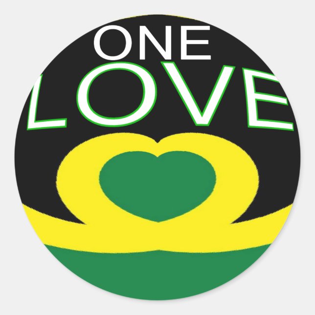 Adesivo Jamaica Hearflag one love Heardesign (Frente)