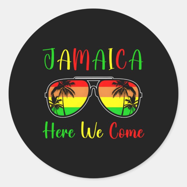 Adesivo Jamaica Here We come 2023 2024 Jamaican Viagem Vac (Frente)