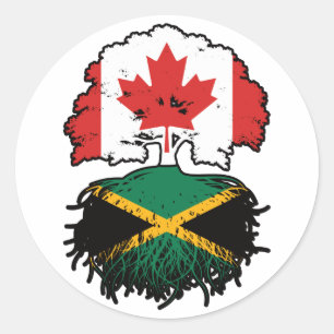 Adesivo Jamaica Jamaican Canada Tree Roots Flag