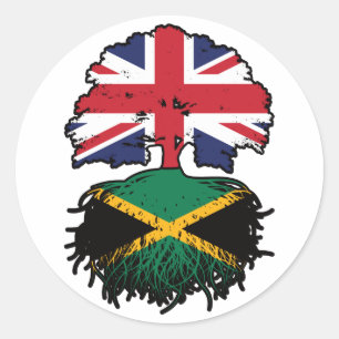 Adesivo Jamaica Jamaican UK Tree Roots Flag