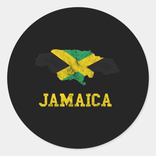 Adesivo Jamaica Map Jamaican Flag Caribe Trip Jamaica R (Frente)