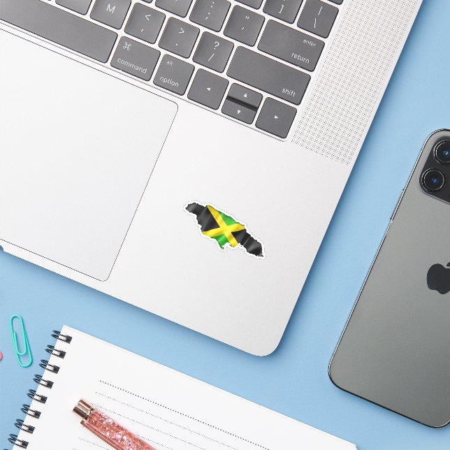 Adesivo Jamaica Sticker (Notebook com iPhone)