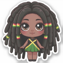 Adesivo Jamaican Girl com Dreadlocks