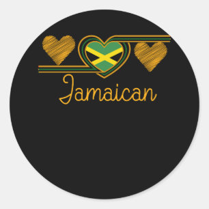 Adesivo Jamaican Love Jamaican Flag Three Heart Jamaica In