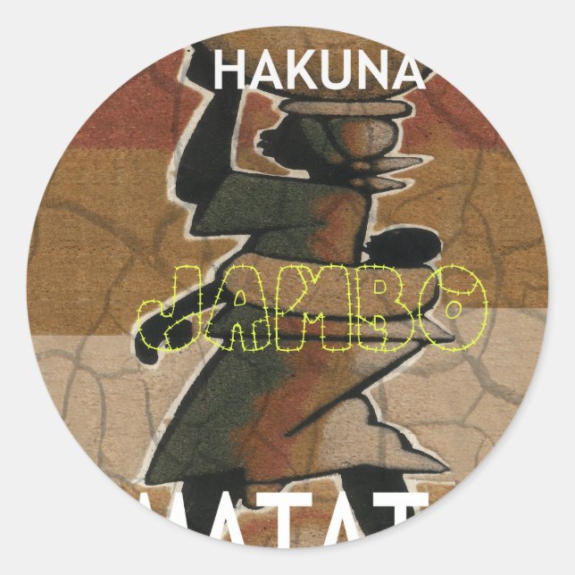 Adesivo Jambo Habari Hakuna Matata. (Frente)