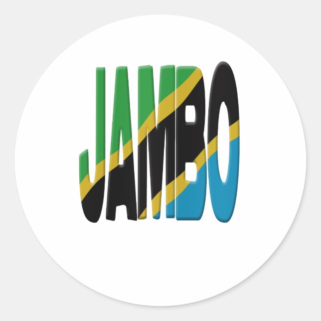 Adesivo Jambo Swahili - Tanzania flag (Frente)