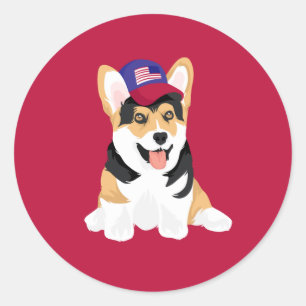 Adesivo James o Corgi Tricolor dirigido vermelho em quarto