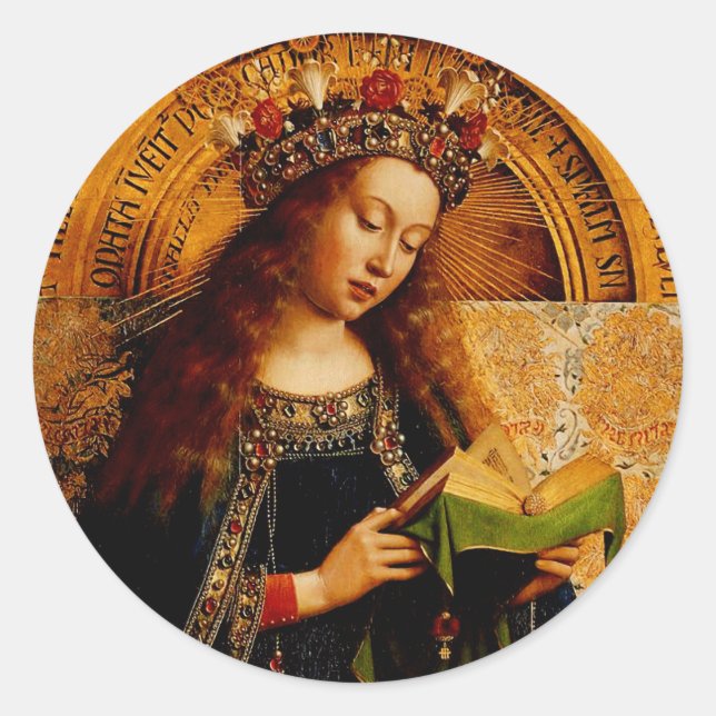 Adesivo Jan van Eyck - Coleção de Arte Fina Virgem Maria (Frente)