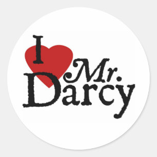 Adesivo Jane Austen EU AMO o Sr. Darcy