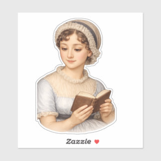 Adesivo Jane Austen lendo 