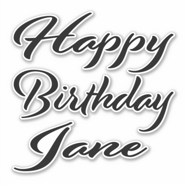 Adesivo Jane Name Vorname black Sticker Geburtstag (Frente)