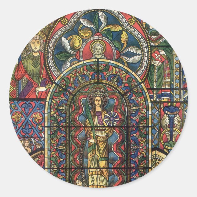 Adesivo Janela de Vidro da Igreja, Arquitetura Vintage (Frente)